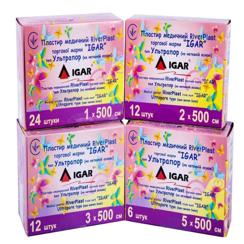 Пластир медичний RiverPlast "IGAR" Ультрапор (на нетканій основі) 1 х 500 см